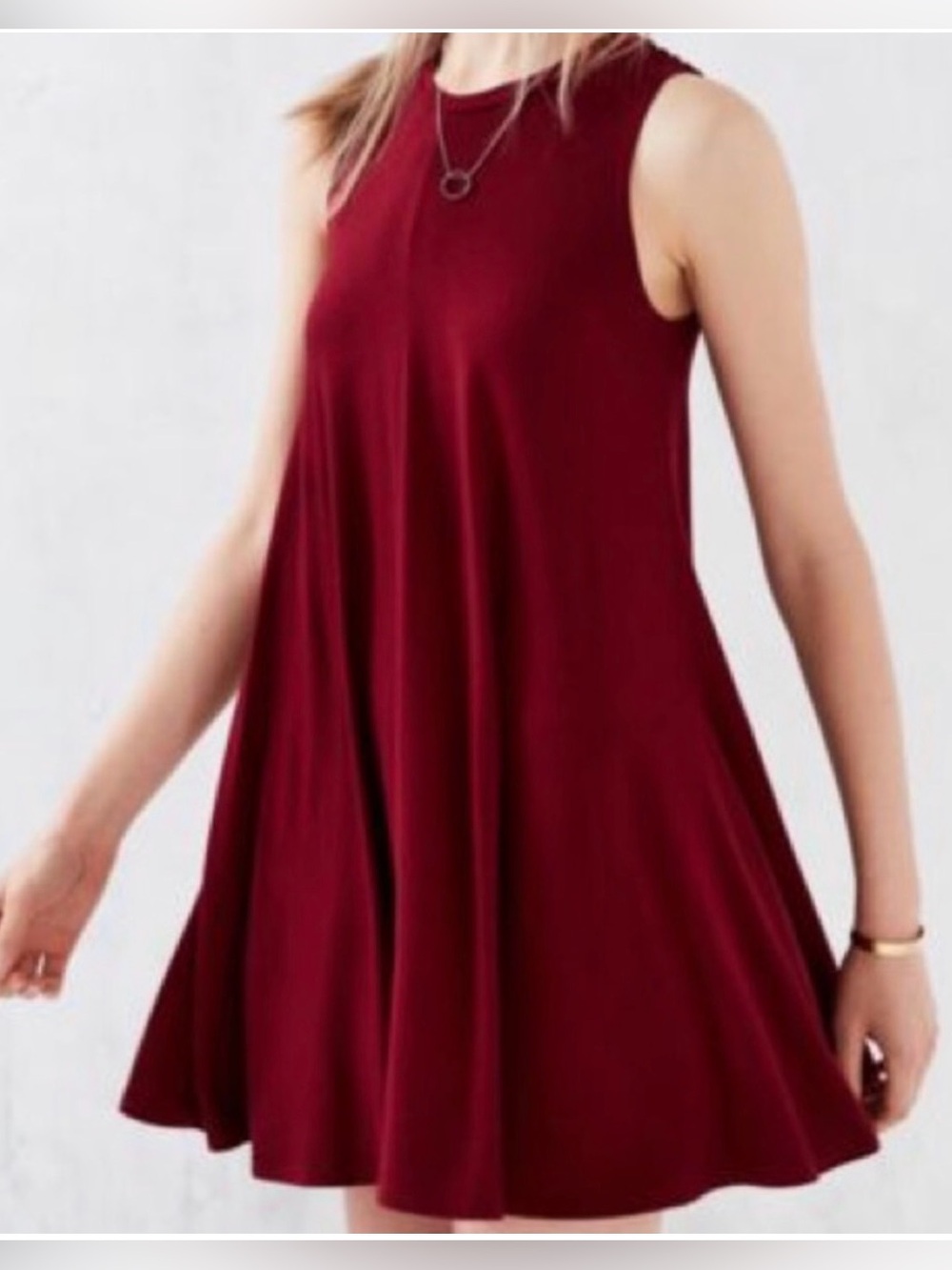 Silence + Noise Swingy Tank Dress maroon  S EUC